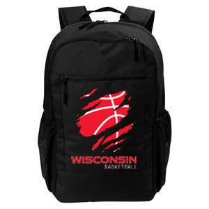 Distressed Basketball The Badger State Home Wisconsin Hoops Daily Commute Backpack