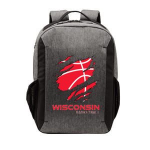 Distressed Basketball The Badger State Home Wisconsin Hoops Vector Backpack