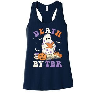 Death By TBR Retro Halloween Trick Treat Spooky Season Ghost Women's Racerback Tank