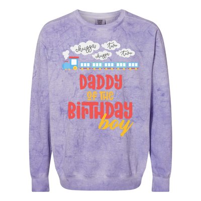 Daddy Birthday Train I'm 2 Two Yr Old Chugga Engine Colorblast Crewneck Sweatshirt