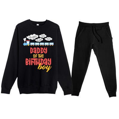 Daddy Birthday Train I'm 2 Two Yr Old Chugga Engine Premium Crewneck Sweatsuit Set