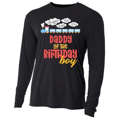 Daddy Birthday Train I'm 2 Two Yr Old Chugga Engine Cooling Performance Long Sleeve Crew