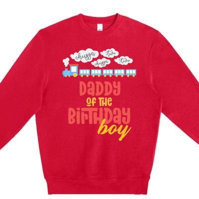 Daddy Birthday Train I'm 2 Two Yr Old Chugga Engine Premium Crewneck Sweatshirt