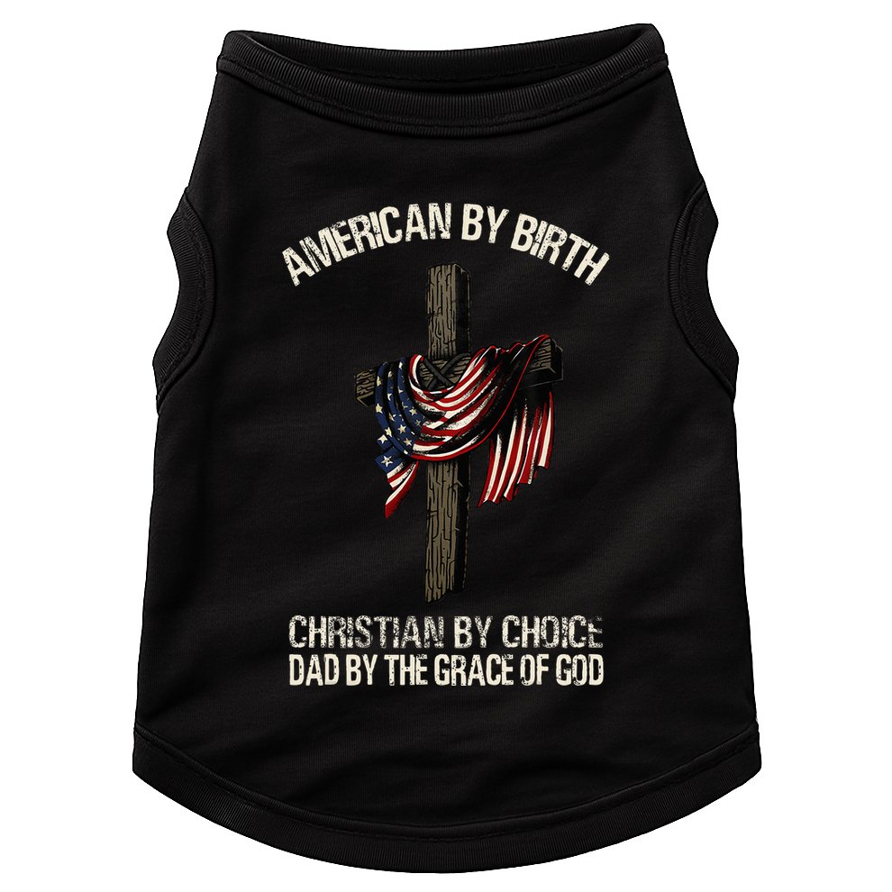 Dad By The Grace Of God Vintage Funny Gift Doggie Tank