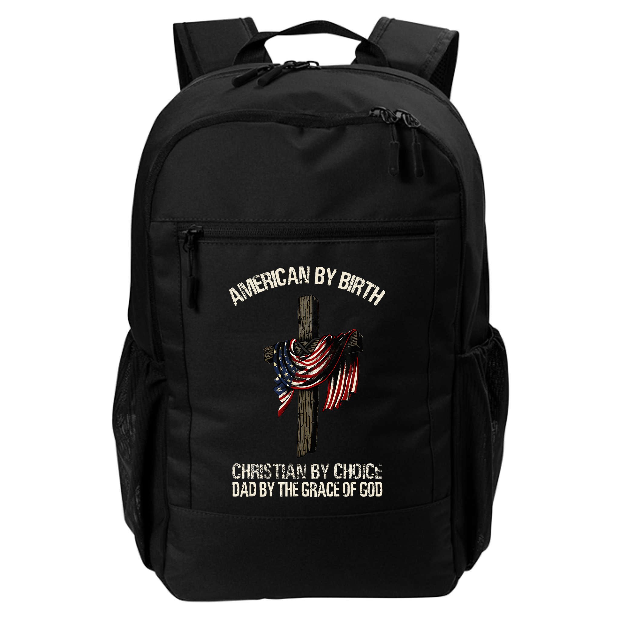 Dad By The Grace Of God Vintage Funny Gift Backpack