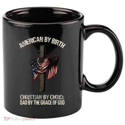 Dad By The Grace Of God Vintage Funny Gift 11oz C Handle Ceramic Mug