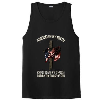 Dad By The Grace Of God Vintage Funny Gift PosiCharge Competitor Tank