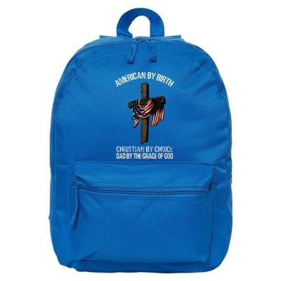 Dad By The Grace Of God Vintage Funny Gift 16 in Basic Backpack