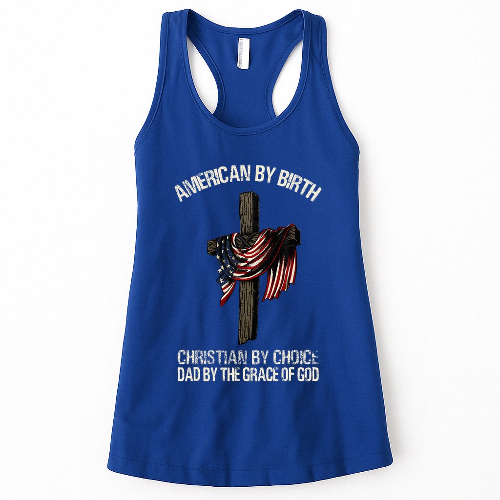 Dad By The Grace Of God Vintage Funny Gift Womens Tank Top
