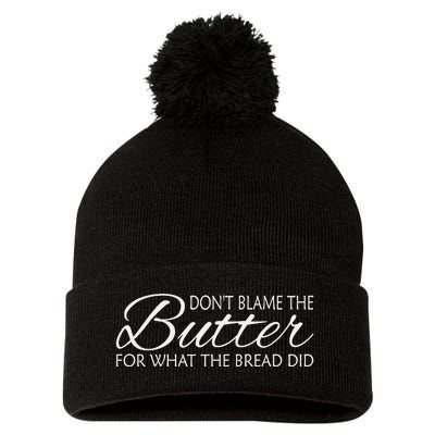 Don't Blame The Butter Funny Keto Pom Pom 12in Knit Beanie