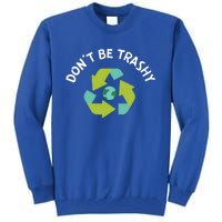 Dont Be Trashy Recycling Pun Environtalist Earth Day Gift Tall Sweatshirt