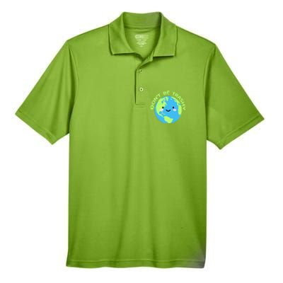 Don`t Be Trashy Love Nature Gift Earth Day With Planet Smile Gift Men's Origin Performance Pique Polo