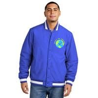 Don`t Be Trashy Love Nature Gift Earth Day With Planet Smile Gift Insulated Varsity Jacket