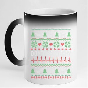 DonT Be Tachy Cardiac Nurse Ugly Christmas Cardiac Icu Xmas Gift 11oz Black Color Changing Mug