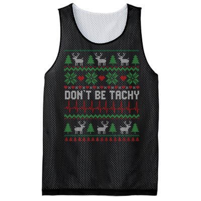 DonT Be Tachy Cardiac Nurse Ugly Christmas Cardiac Icu Xmas Gift Mesh Reversible Basketball Jersey Tank