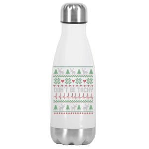 DonT Be Tachy Cardiac Nurse Ugly Christmas Cardiac Icu Xmas Gift Stainless Steel Insulated Water Bottle