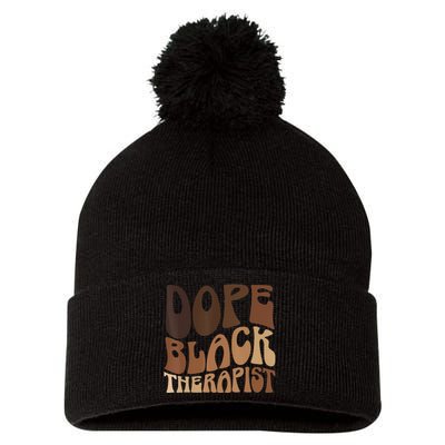 Dope Black Therapist Black Pride Afrocentric Melanin Pom Pom 12in Knit Beanie