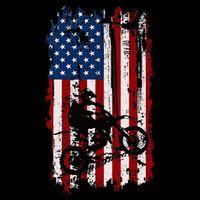 Dirt Bike Usa Flag Motocross American Flag Womens Tank Top