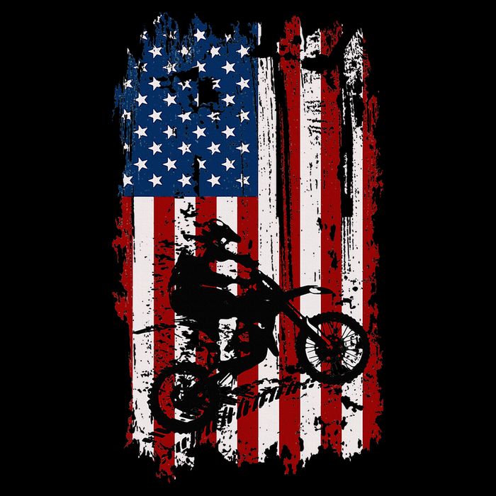 Dirt Bike Usa Flag Motocross American Flag Womens Tank Top