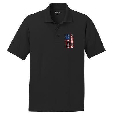 Dirt Bike Usa Flag Motocross American Flag PosiCharge RacerMesh Polo