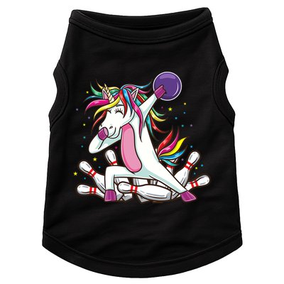 Dabbing Bowling Unicorn for Bowling Team Birthday Doggie Tank