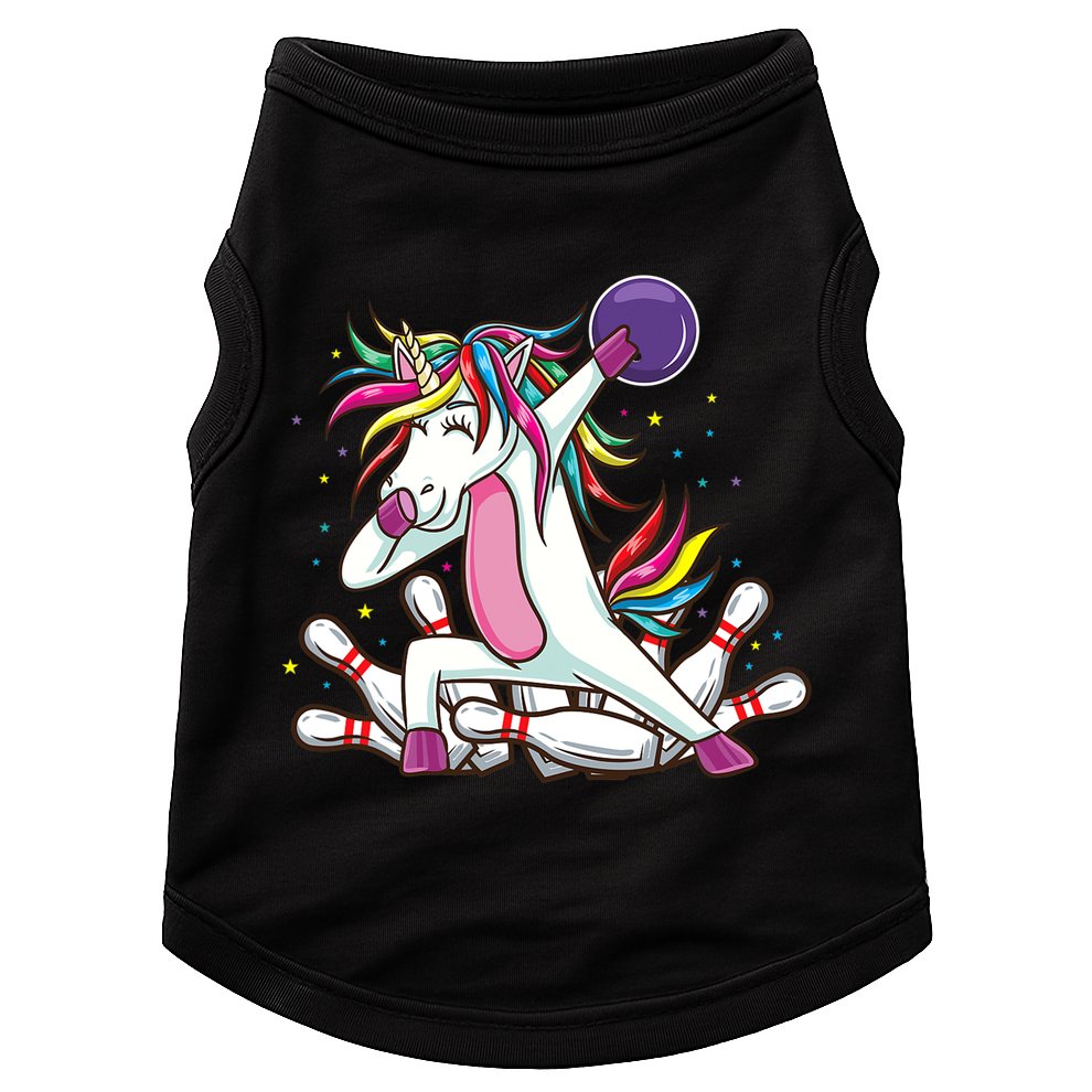 Dabbing Bowling Unicorn for Bowling Team Birthday Doggie Tank