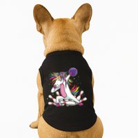 Dabbing Bowling Unicorn for Bowling Team Birthday Doggie Tank