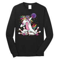 Dabbing Bowling Unicorn for Bowling Team Birthday Long Sleeve Shirt