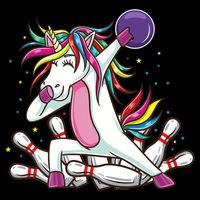 Dabbing Bowling Unicorn for Bowling Team Birthday Apron
