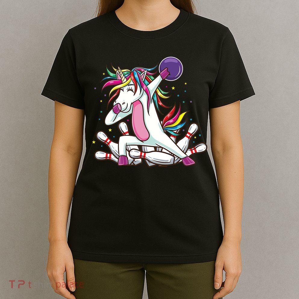 Dabbing Bowling Unicorn for Bowling Team Birthday T-Shirt