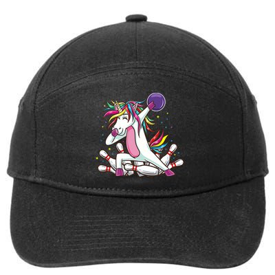 Dabbing Bowling Unicorn for Bowling Team Birthday 7-Panel Snapback Hat