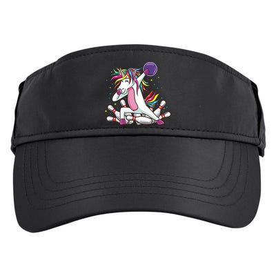 Dabbing Bowling Unicorn for Bowling Team Birthday Adult Drive Performance Visor