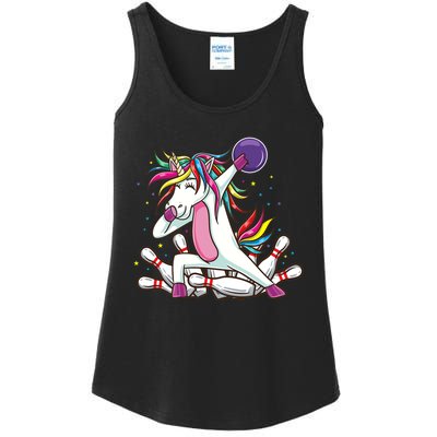 Dabbing Bowling Unicorn for Bowling Team Birthday Ladies Essential Tank