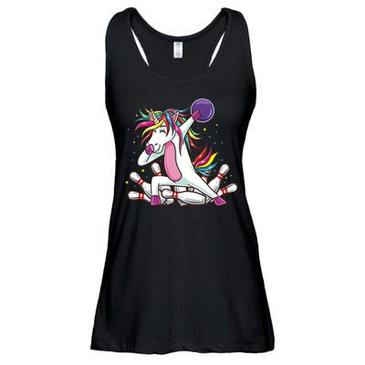 Dabbing Bowling Unicorn for Bowling Team Birthday Ladies Essential Flowy Tank