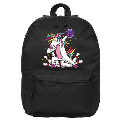 Dabbing Bowling Unicorn for Bowling Team Birthday 16 in Basic Backpack