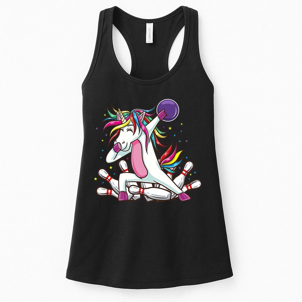 Dabbing Bowling Unicorn for Bowling Team Birthday Womens Tank Top