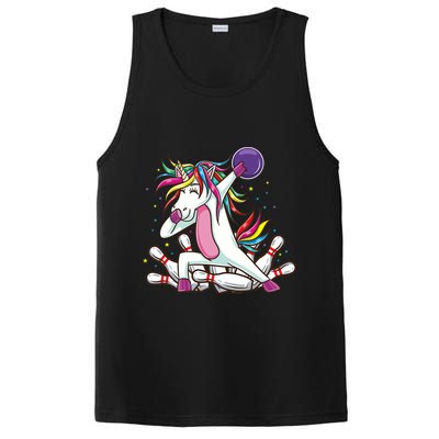 Dabbing Bowling Unicorn for Bowling Team Birthday PosiCharge Competitor Tank