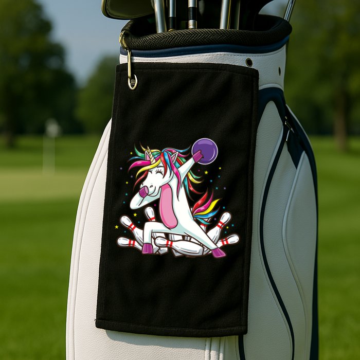 Dabbing Bowling Unicorn for Bowling Team Birthday Golf Towel