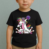 Dabbing Bowling Unicorn for Bowling Team Birthday Toddler T-Shirt