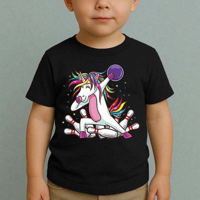 Dabbing Bowling Unicorn for Bowling Team Birthday Toddler T-Shirt