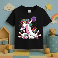 Dabbing Bowling Unicorn for Bowling Team Birthday Toddler T-Shirt
