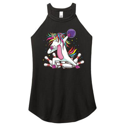 Dabbing Bowling Unicorn for Bowling Team Birthday Women’s Perfect Tri Rocker Tank