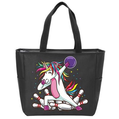 Dabbing Bowling Unicorn for Bowling Team Birthday Zip Tote Bag