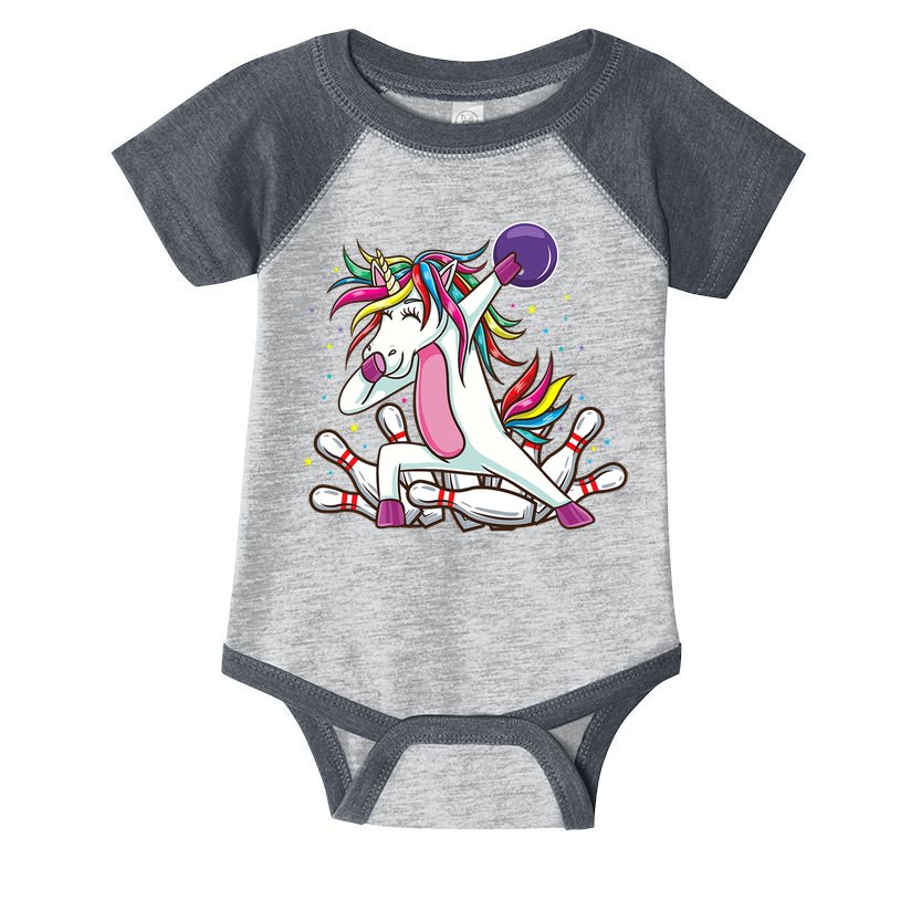 Dabbing Bowling Unicorn for Bowling Team Birthday Infant Baby Jersey Bodysuit