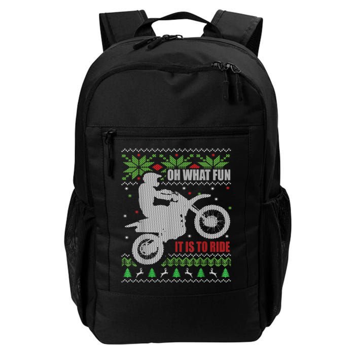 Dirt Bike Ugly Christmas Motocross What Fun It Is To Ride Daily Commute Backpack