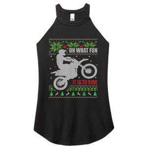 Dirt Bike Ugly Christmas Motocross What Fun It Is To Ride Women's Perfect Tri Rocker Tank