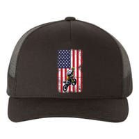 Dirt Bike USA American Flag Braaap Motocross Dirt Biker Yupoong Adult 5-Panel Trucker Hat