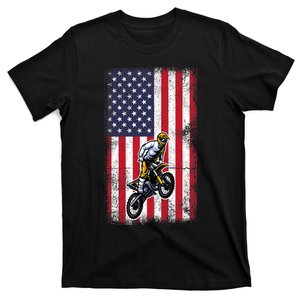 Dirt Bike USA American Flag Braaap Motocross Dirt Biker T-Shirt