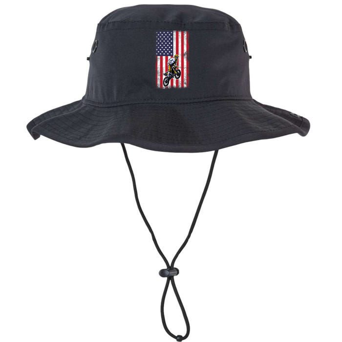 Dirt Bike USA American Flag Braaap Motocross Dirt Biker Legacy Cool Fit Booney Bucket Hat