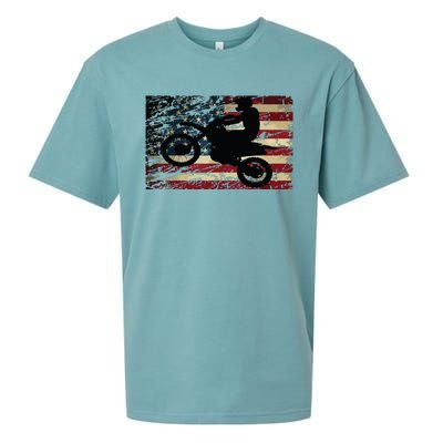 Dirt Bike USA Flag Motocross American Flag Sueded Cloud Jersey T-Shirt